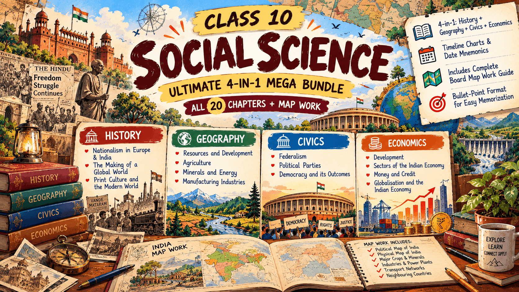 Cover for Complete Class 10 Social Science Mastery Bundle